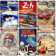 MOTOR RACING CAR Posters Prints 24HRS Le Mans GP F1 Man Cave Wall Art Home Décor