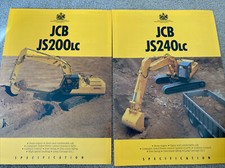 JCB JS Range 200-240LC Isuzu Engine x2 Brochures 8 Pages Each 1991