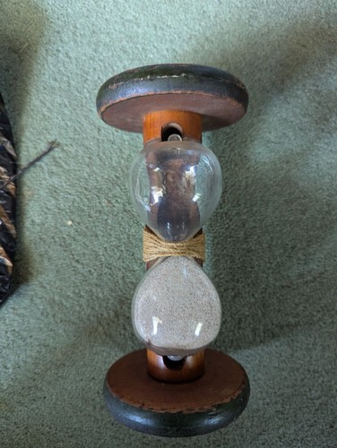 Vintage wood glass - glass, bobbin