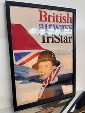 A3 Framed British Airways TriStar Travel Poster