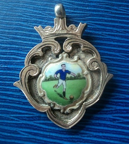 Silver enamel football - silver,