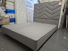 Somnus Pocket Spring Divan + Chevron Headboard Kingsize 150cm 5FT Silver Grey Fa