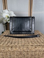Zara black leather studded shoulder bag handbag