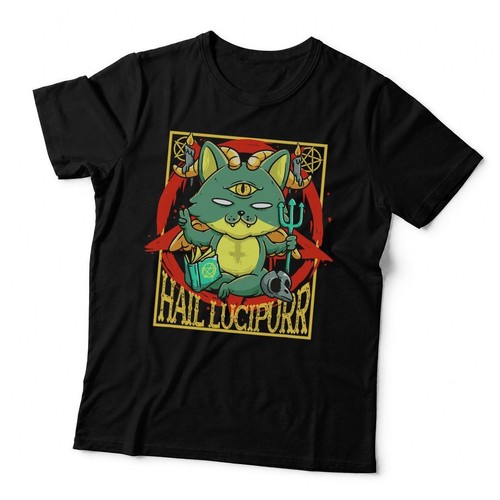 Goth satanic cat shirt - cat, t