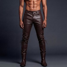 Handmade Brown Leather Biker