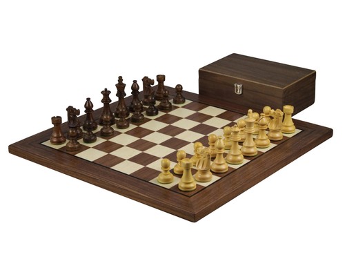 Walnut chess set inch with - chess,