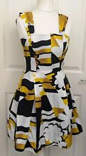 Untold Yellow Mix Geometric Print Skater Dress Size 8
