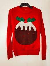 CHRISTMAS JUMPER LIGHT UP SIZE SMALL 34-36" CHEST RED PUMPKIN LONG SLEEVED CREW