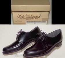 NEVER WORN MENS USA BLACK LEATHER HIGHLANDERS CLASSIC TIE CASUAL DRESS 912 SHOES