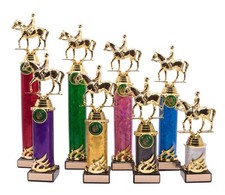 Personalised Gold Equestrian Horse Riding Dressage Event Pony Club Column Trophy