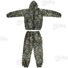 Trouser Jacket Ghillie Camouflage Suit 3D LEAF CAMO HUNTING FISHING CAMERA HIDE