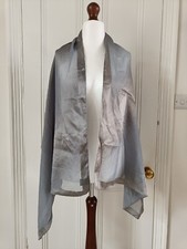 House of Fraser Linea grey devore spot stripe scarf/ shawl - Used