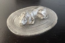 Pewter BASSET HOUND Laying On