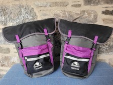 Freeman Touring Bicycle Panniers Vintage Retro Black & Purple 40x30x20cm Bags Uk