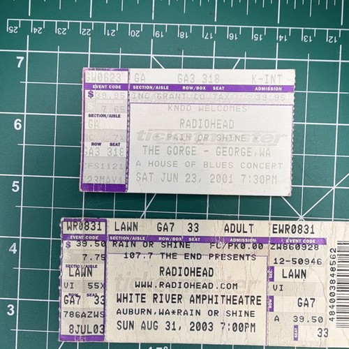 Radiohead concert ticket - radiohead, stubs