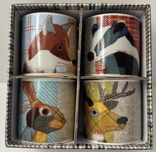 Set Of 4 “Beasties” Ceramic Egg Cups, Magpie Collection, Carola Van Dyke, VGC