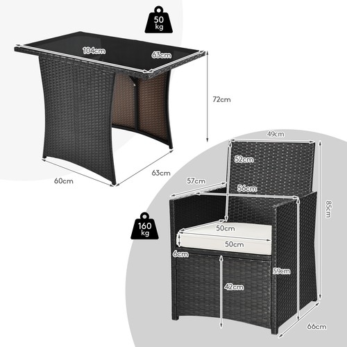 Poly rattan garden - rattan, set