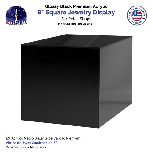 Black acrylic display riser - 8",