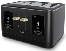 Cello TR186 Digital 4 Slice Toaster Touch Control Wide Slots Bagel Function