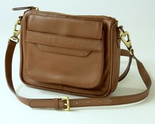 NEW House of Fraser Linea BROWN / MID TAN LEATHER CROSSBODY / SHOULDER BAG , Sml
