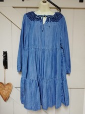 MARKS & SPENCER EMBROIDERED SMOCKED DENIM DRESS..20..LAGENLOOK..NEXT DAY POSTAGE