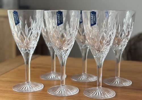 Six vintage stuart crystal - six,