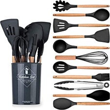 12 Pcs Kitchen Utensils Set Silicone Cooking Nonstick Spatula Turner Spoon Tools