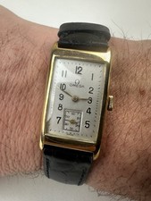 Vintage 9ct .375 gold Omega Curvex wristwatch - Circa 1930 Available Worldwide