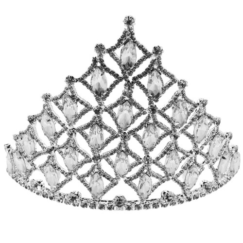 Bridal tiara crown with hair - bridal,