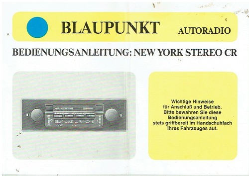 Blaupunkt new york car radio - blaupunkt,