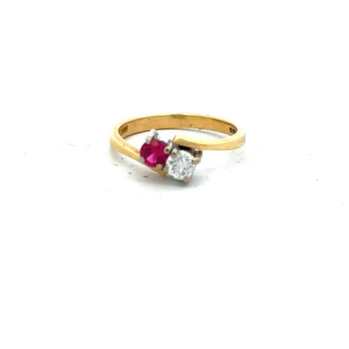 18ct yellow gold ruby and
