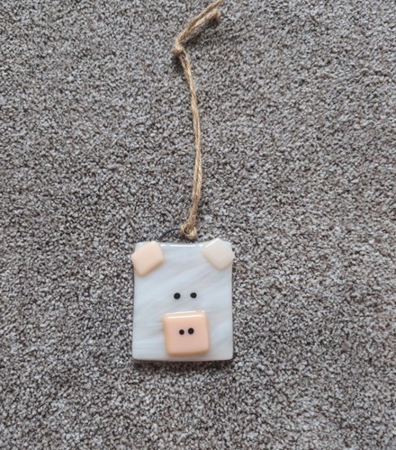 Handmade glass pig wall - pig,