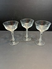 Vintage Etched Champagne Coupe