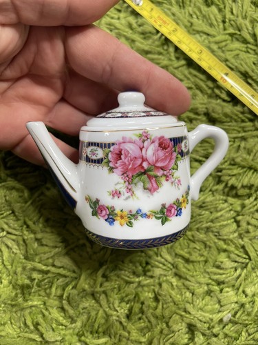 Porcelain art miniature teapot - porcelain,