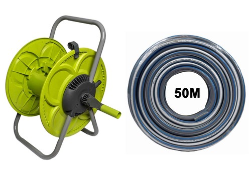 Lime hose reel - lime, 50m