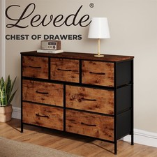 Levede Chest of Drawers 7 Drawer Storage for Bedroom Living Room in Brown Black