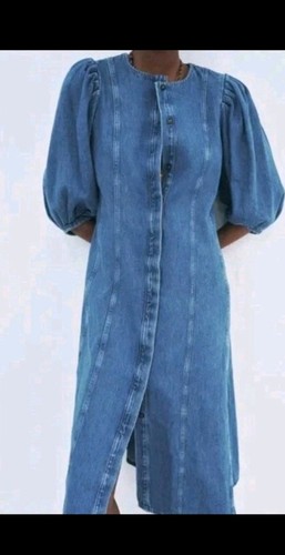 Zara denim pleat midi - , maxi