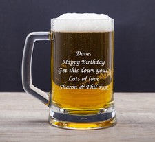 Personalised Engraved Pint Beer Glass Tankard 18th 21st 30th Birthday Gift Ideas