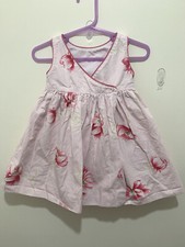 Lovely Baby Girls Arthur & Felicie Light Pink Floral Cross Over Summer Dress 6m