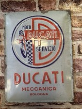 Ducati Moto Servizio Large Retro Style Embossed Metal Sign. Home, Bar, Mancave