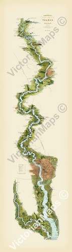 Antique map river thames - antique,