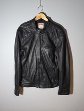 levis Mens Lambs Leather 2000s Leather Jacket  Large