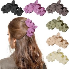 6 Pcs Large Flower Claw Clips