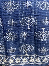 Indian Kantha Quilt Bedspread