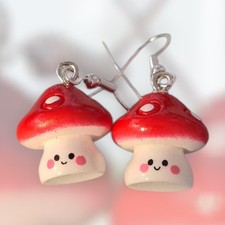 Toadstool Mushroom Earrings Magical Whimsical Charms, Gift Wrapped