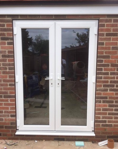 White upvc french doors back - upvc,