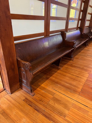 Antique foot pew 122 years - antique,