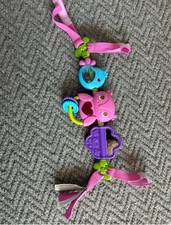 Baby Musical Toy Rattle Spin Button Car Seat Toy Buggy Bar Pink