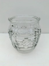 Vintage 1930s Jam Honey Jar Pot Diamond Moulded Glass Art Deco Farmhouse Kitchen