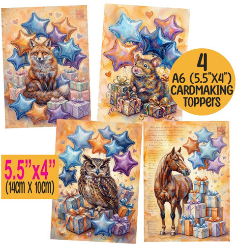 Birthday card toppers floral - card,
